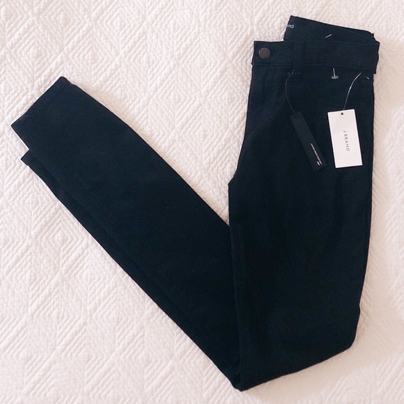 NWT J Brand 485 Mid Rise Skinny Black Sateen Jeans - Picture 4 of 6